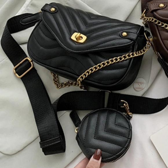 Brand New Woman PU Leather  Crossbody purse/handbag with mini coin bag - Picture 5 of 6